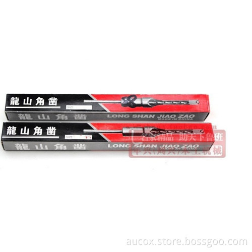 longshan 1/4''(6.4mm) woodworking square auger tools hole drilling electric drill wood drill chisel set